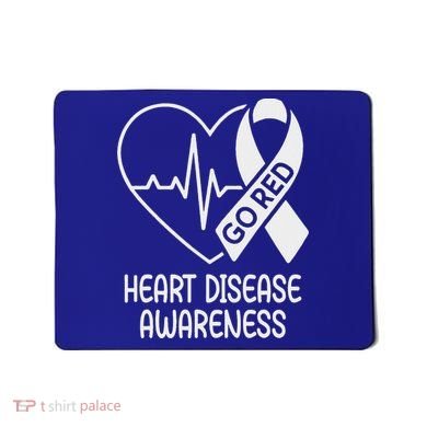 Heart Disease Awareness Heartbeat Chd Go Red Mousepad