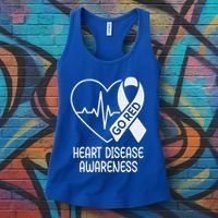 Heart Disease Awareness Heartbeat Chd Go Red Women's Tank Top thumb 3