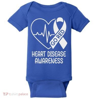Heart Disease Awareness Heartbeat Chd Go Red Baby Bodysuit