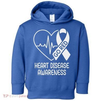 Heart Disease Awareness Heartbeat Chd Go Red Toddler Hoodie