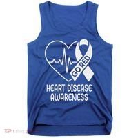 Heart Disease Awareness Heartbeat Chd Go Red Tank Top thumb 0