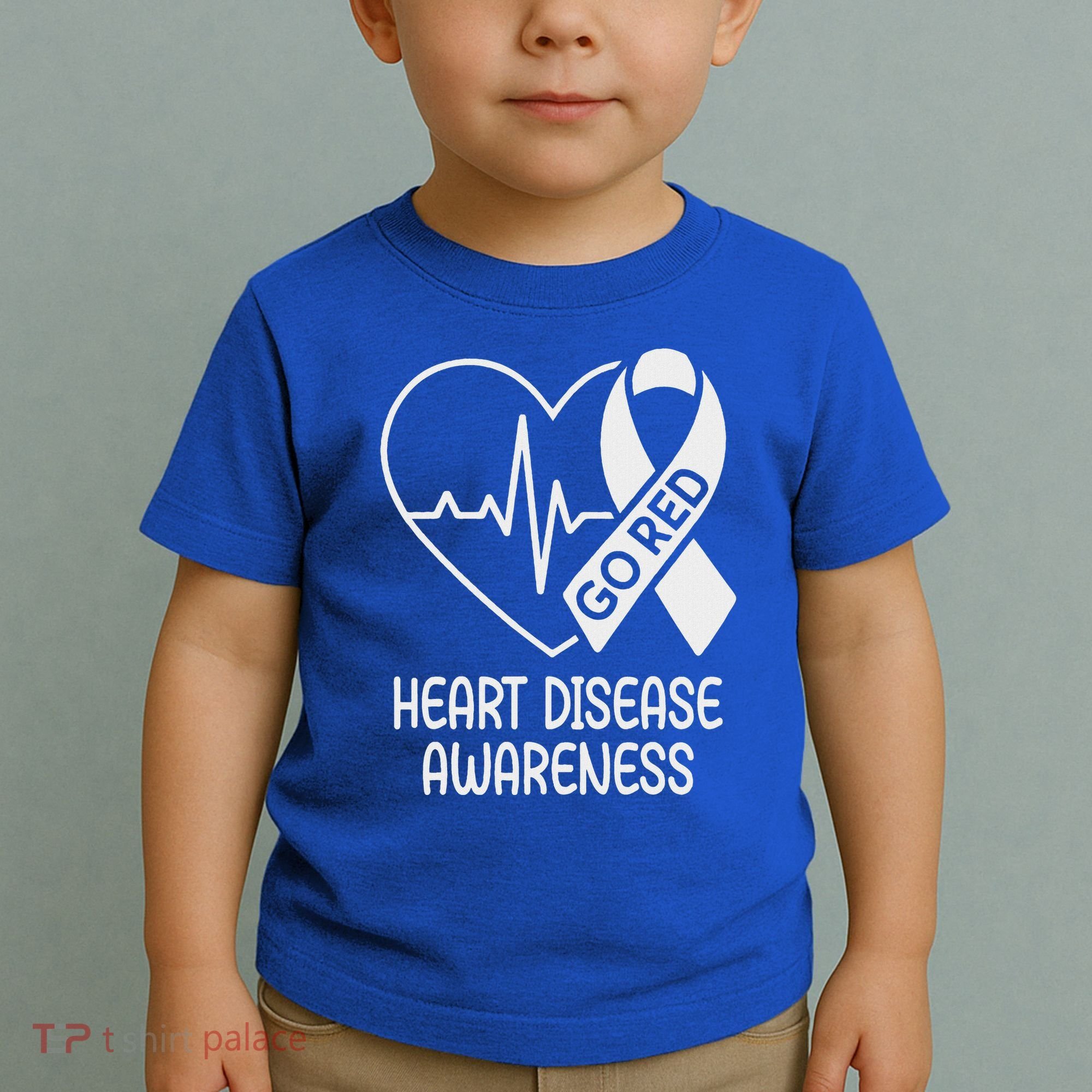 Heart Disease Awareness Heartbeat Chd Go Red Toddler T-Shirt