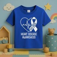 Heart Disease Awareness Heartbeat Chd Go Red Toddler T-Shirt thumb 3
