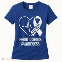 Heart Disease Awareness Heartbeat Chd Go Red Women's T-Shirt thumb 0