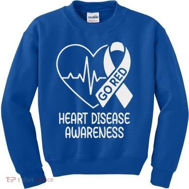 Heart Disease Awareness Heartbeat Chd Go Red Kids Sweatshirt