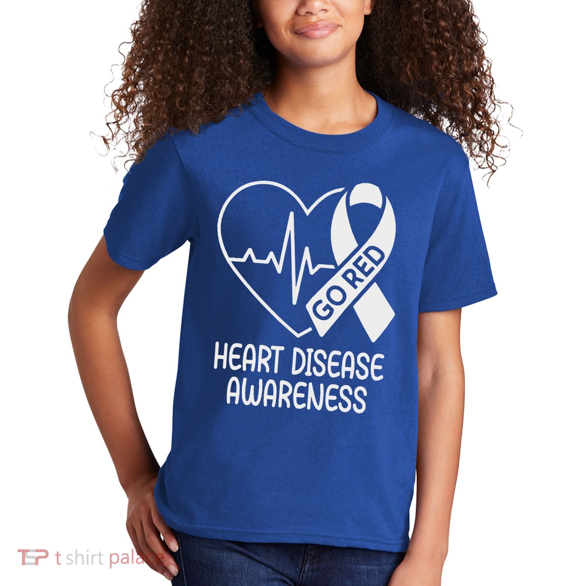 Heart Disease Awareness Heartbeat Chd Go Red Kids T-Shirt