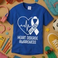 Heart Disease Awareness Heartbeat Chd Go Red Kids T-Shirt thumb 3