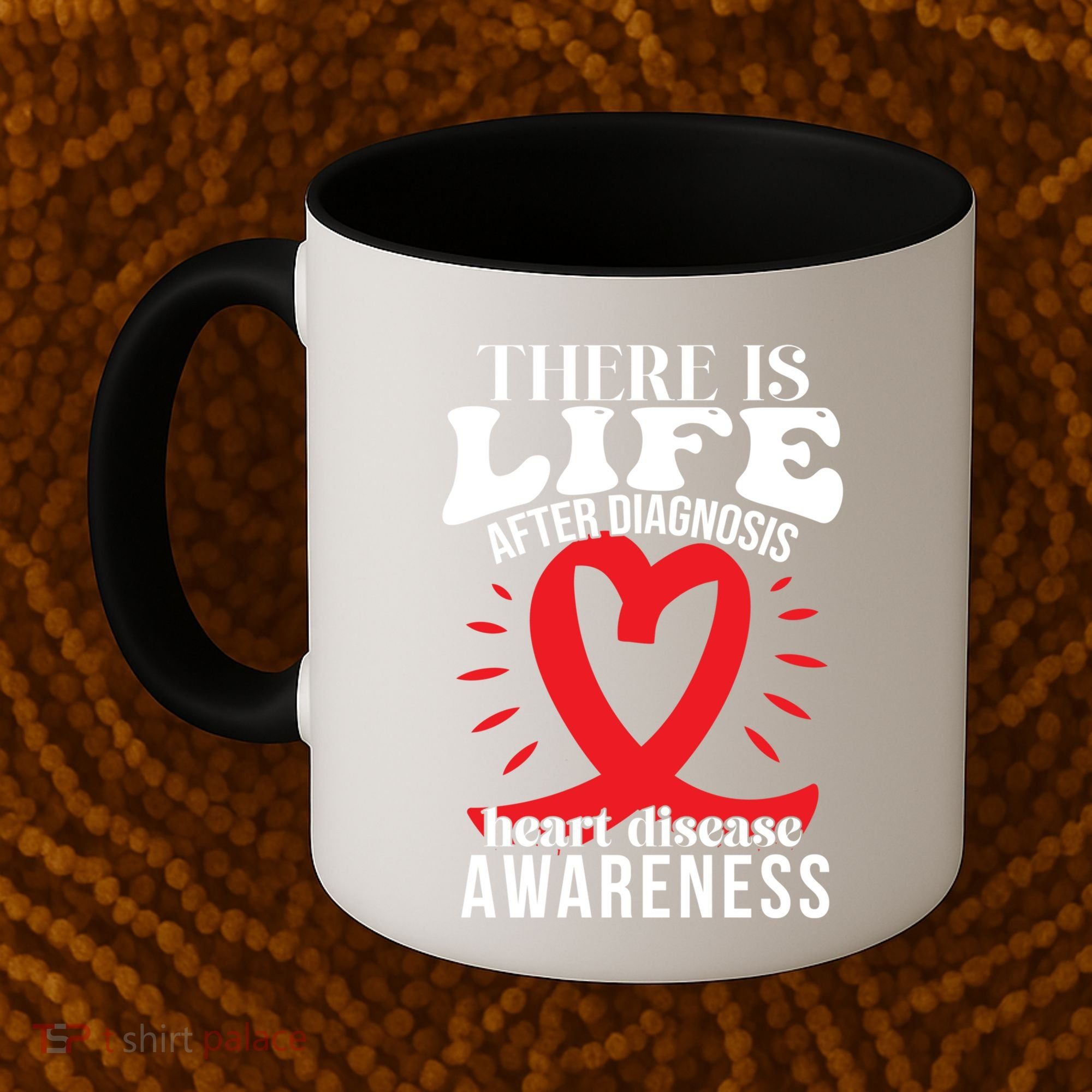 Heart Disease Awareness Month Red Ribbon Chd Gift Coffee Mug