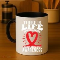 Heart Disease Awareness Month Red Ribbon Chd Gift Coffee Mug thumb 4
