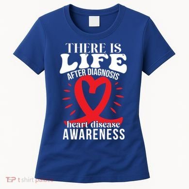 Heart Disease Awareness Month Red Ribbon Chd Gift Women's T-Shirt