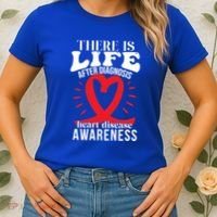 Heart Disease Awareness Month Red Ribbon Chd Gift Women's T-Shirt thumb 2