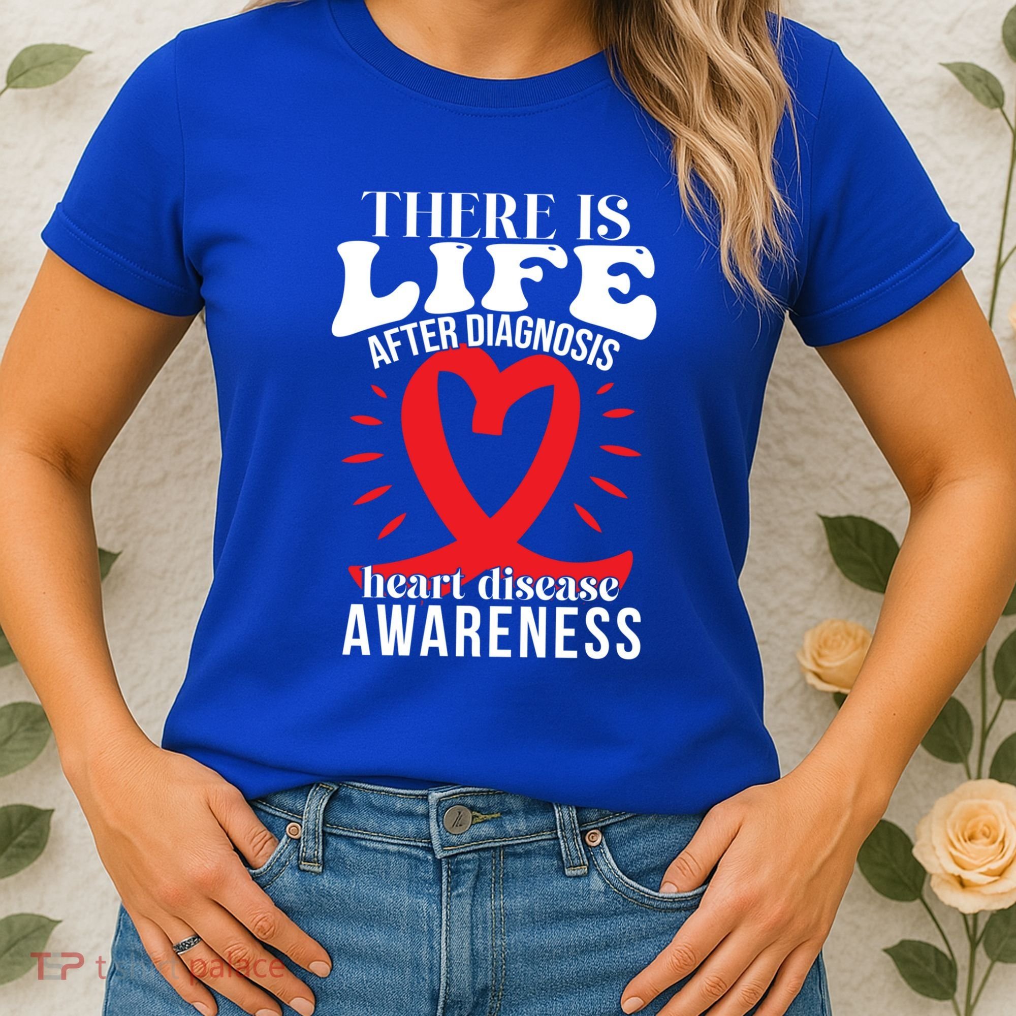 Heart Disease Awareness Month Red Ribbon Chd Gift Women's T-Shirt