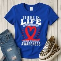 Heart Disease Awareness Month Red Ribbon Chd Gift Women's T-Shirt thumb 3