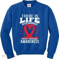 Heart Disease Awareness Month Red Ribbon Chd Gift Kids Sweatshirt thumb 0