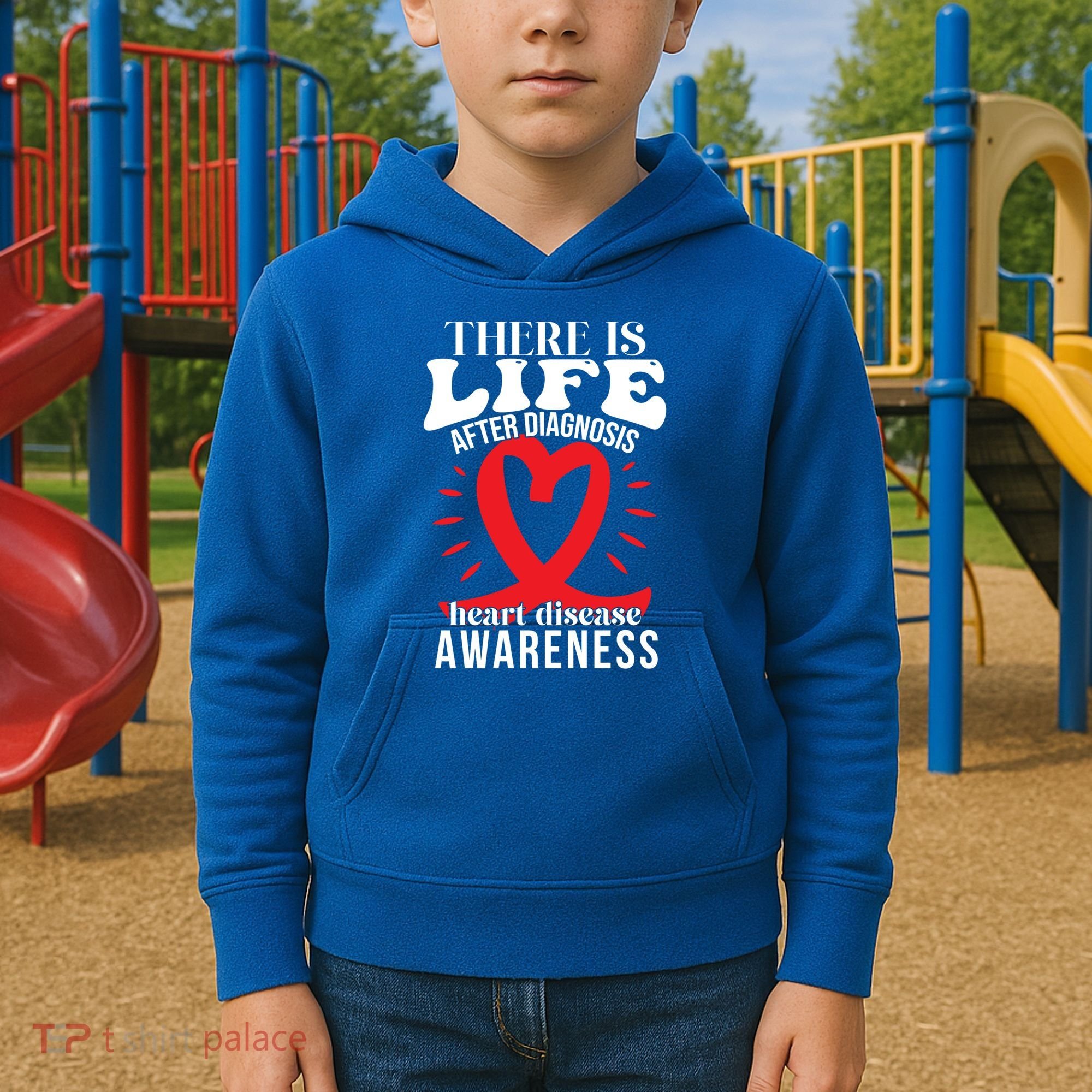 Heart Disease Awareness Month Red Ribbon Chd Gift Kids Hoodie