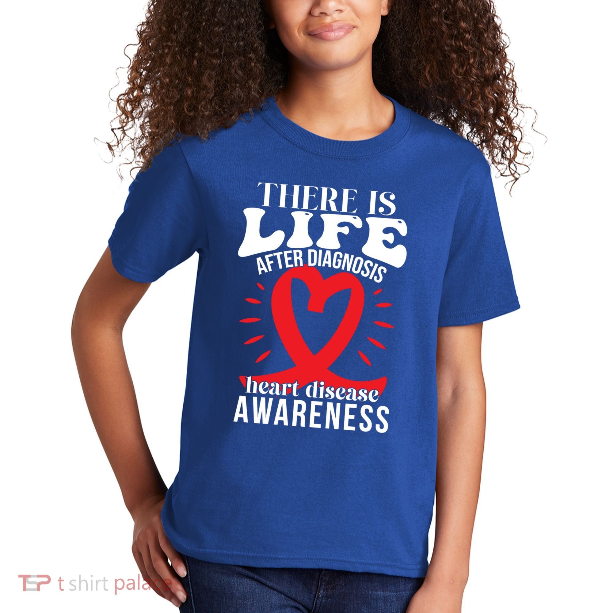 Heart Disease Awareness Month Red Ribbon Chd Gift Kids T-Shirt