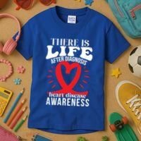 Heart Disease Awareness Month Red Ribbon Chd Gift Kids T-Shirt thumb 3