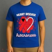 Heart Disease Awareness I Wear Red To Fight Heart Disease Cool Gift T-Shirt thumb 3