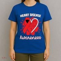 Heart Disease Awareness I Wear Red To Fight Heart Disease Cool Gift T-Shirt thumb 4