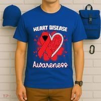 Heart Disease Awareness I Wear Red To Fight Heart Disease Cool Gift T-Shirt thumb 6