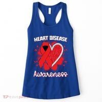 Heart Disease Awareness I Wear Red To Fight Heart Disease Cool Gift Women's Tank Top thumb 0