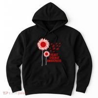 Heart Disease Awareness Sunflower Red Ribbon Hoodie thumb 0