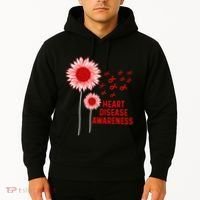 Heart Disease Awareness Sunflower Red Ribbon Hoodie thumb 2