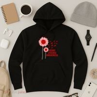 Heart Disease Awareness Sunflower Red Ribbon Hoodie thumb 3