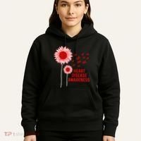 Heart Disease Awareness Sunflower Red Ribbon Hoodie thumb 5
