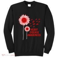 Heart Disease Awareness Sunflower Red Ribbon Sweatshirt thumb 0