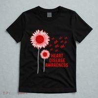Heart Disease Awareness Sunflower Red Ribbon T-Shirt thumb 5
