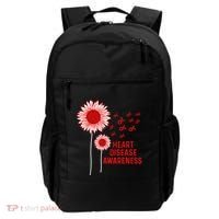 Heart Disease Awareness Sunflower Red Ribbon Backpack thumb 0