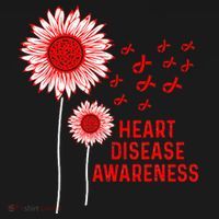 Heart Disease Awareness Sunflower Red Ribbon Women's Hoodie thumb 2