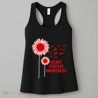 Heart Disease Awareness Sunflower Red Ribbon Women's Tank Top thumb 3