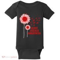 Heart Disease Awareness Sunflower Red Ribbon Baby Bodysuit thumb 0