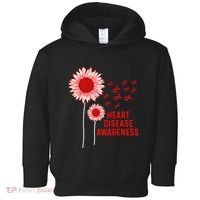 Heart Disease Awareness Sunflower Red Ribbon Toddler Hoodie thumb 0