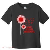Heart Disease Awareness Sunflower Red Ribbon Toddler T-Shirt thumb 0