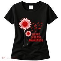 Heart Disease Awareness Sunflower Red Ribbon Women's T-Shirt thumb 0