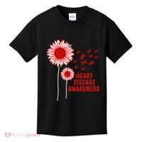 Heart Disease Awareness Sunflower Red Ribbon Kids T-Shirt thumb 0