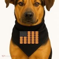 Hot Dog American Flag July 4th Patriotic Summer Bbq Funny USA-Made Doggie Bandana thumb 1
