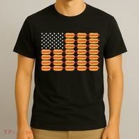 Hot Dog American Flag July 4th Patriotic Summer Bbq Funny T-Shirt thumb 3