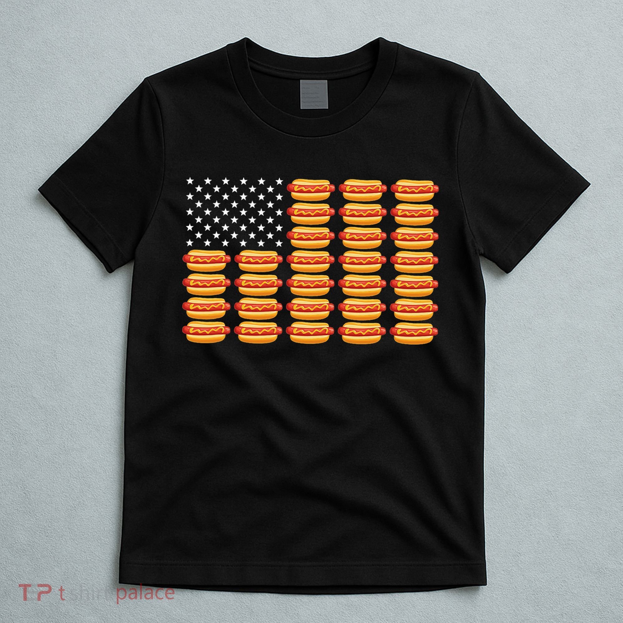 Hot Dog American Flag July 4th Patriotic Summer Bbq Funny T-Shirt