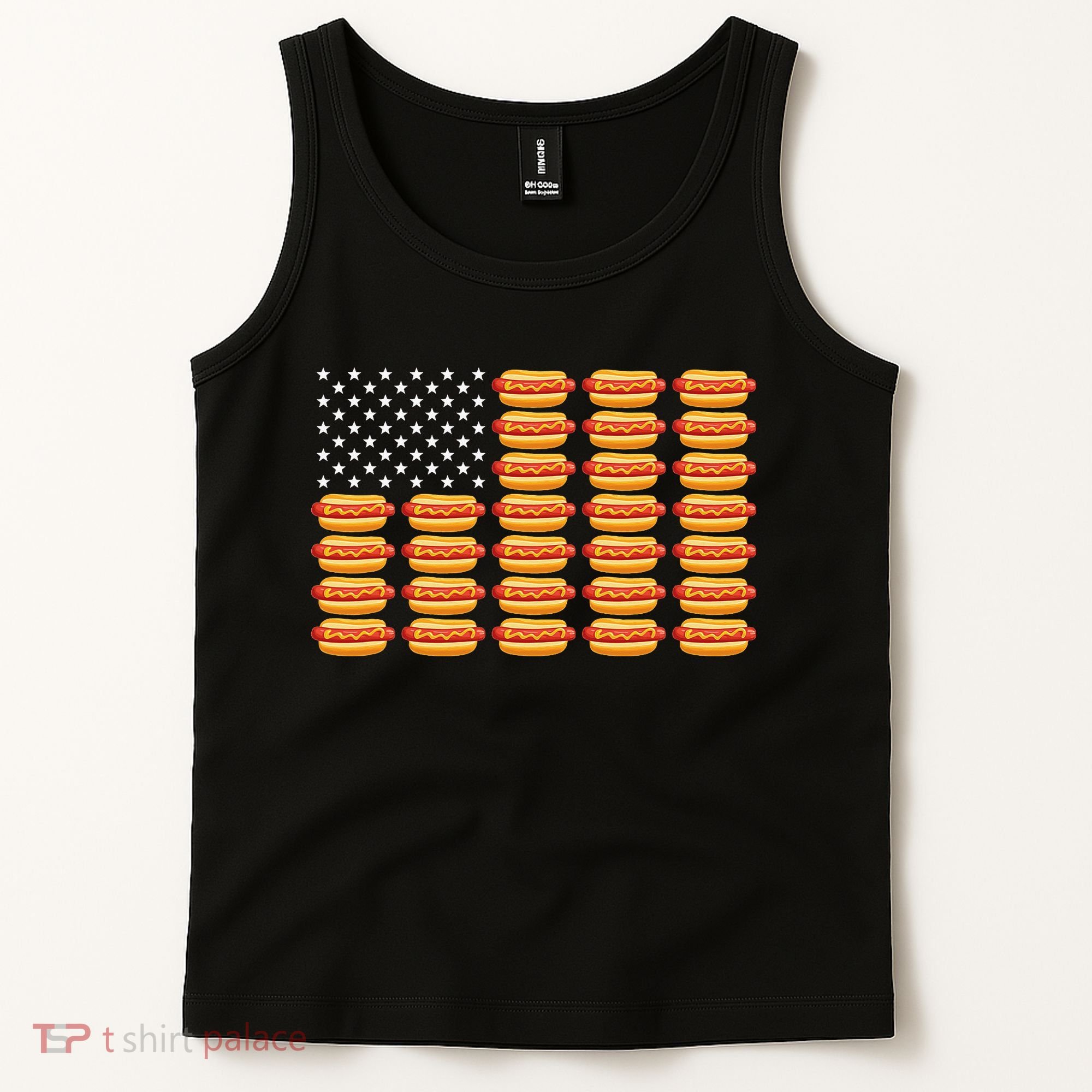 Hot Dog American Flag July 4th Patriotic Summer Bbq Funny Tank Top