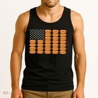 Hot Dog American Flag July 4th Patriotic Summer Bbq Funny Tank Top thumb 3