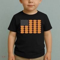 Hot Dog American Flag July 4th Patriotic Summer Bbq Funny Toddler T-Shirt thumb 2