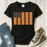 Hot Dog American Flag July 4th Patriotic Summer Bbq Funny Women's T-Shirt thumb 3