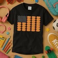 Hot Dog American Flag July 4th Patriotic Summer Bbq Funny Kids T-Shirt thumb 3