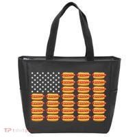 Hot Dog American Flag July 4th Patriotic Summer Bbq Funny Tote Bag thumb 0