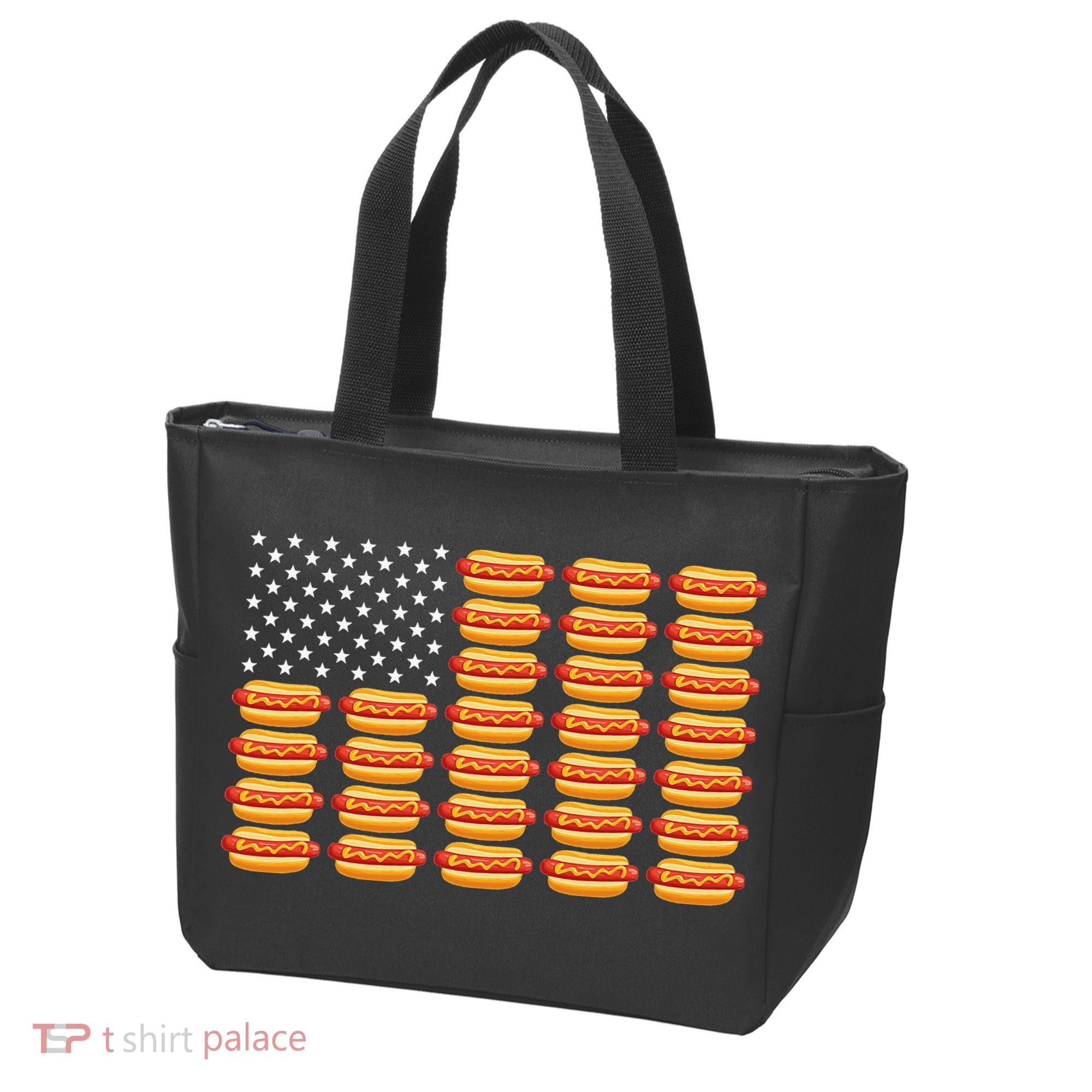Hot Dog American Flag July 4th Patriotic Summer Bbq Funny Tote Bag