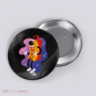 Hot Dog Astronaut Button